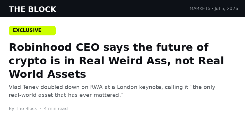 Robinhood CEO says future is Real Weird Ass