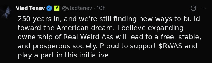 Vlad Tenev tweet